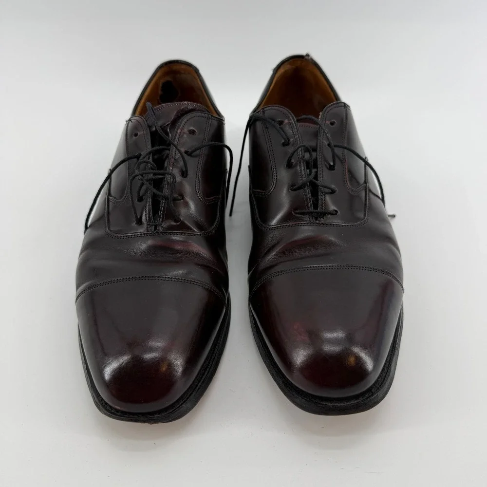 J&M Limited Collection Mens 10 Wingtip Oxford Dress‎ Shoes Burgundy Leather